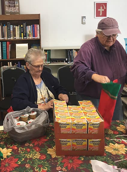 Helping at Food Pantry